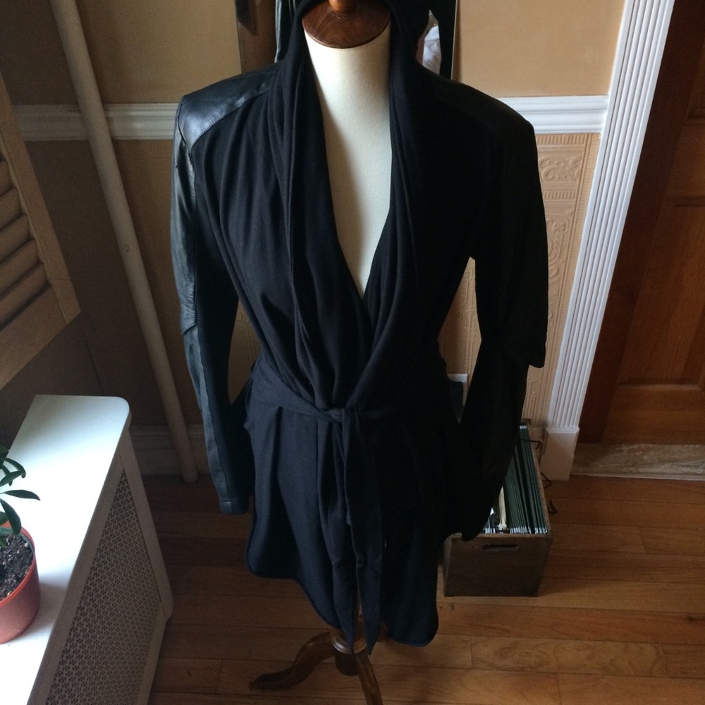 ☕️ Skingraft Drape Jacket with Leather Detail